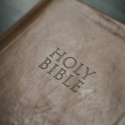 a close up shot of a bible